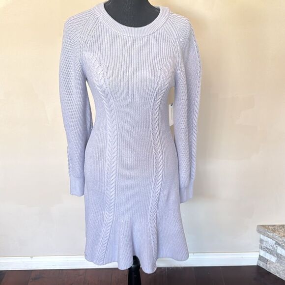 Anthropologie Purple Dolman Sleeve Sweater Dress - Picture 3 of 5